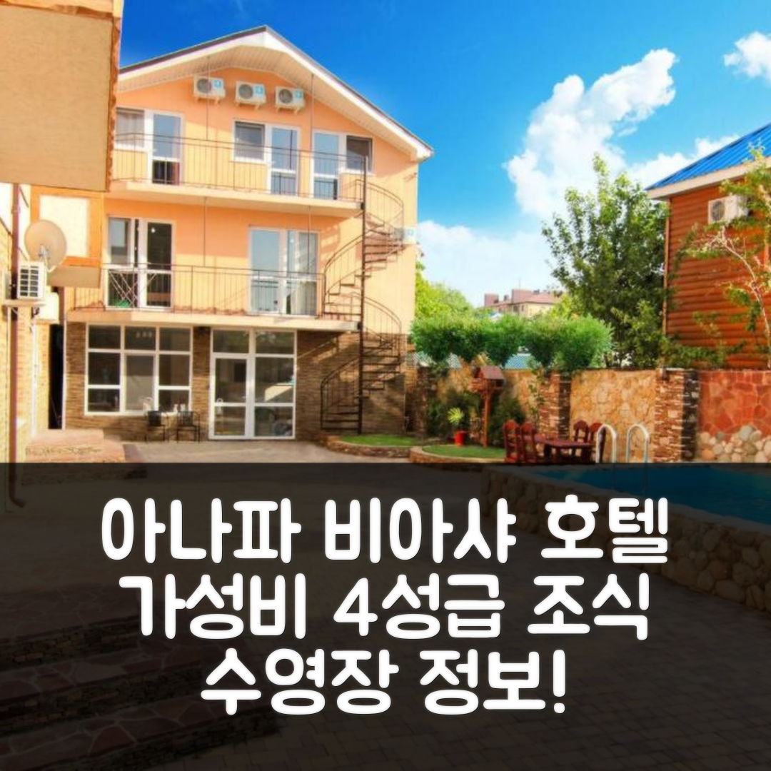 아나파 숙소 여행 호텔 추천 비아샤 호텔 | 가성비 뛰어난 4성급 조식과 수영장 정보 5가지